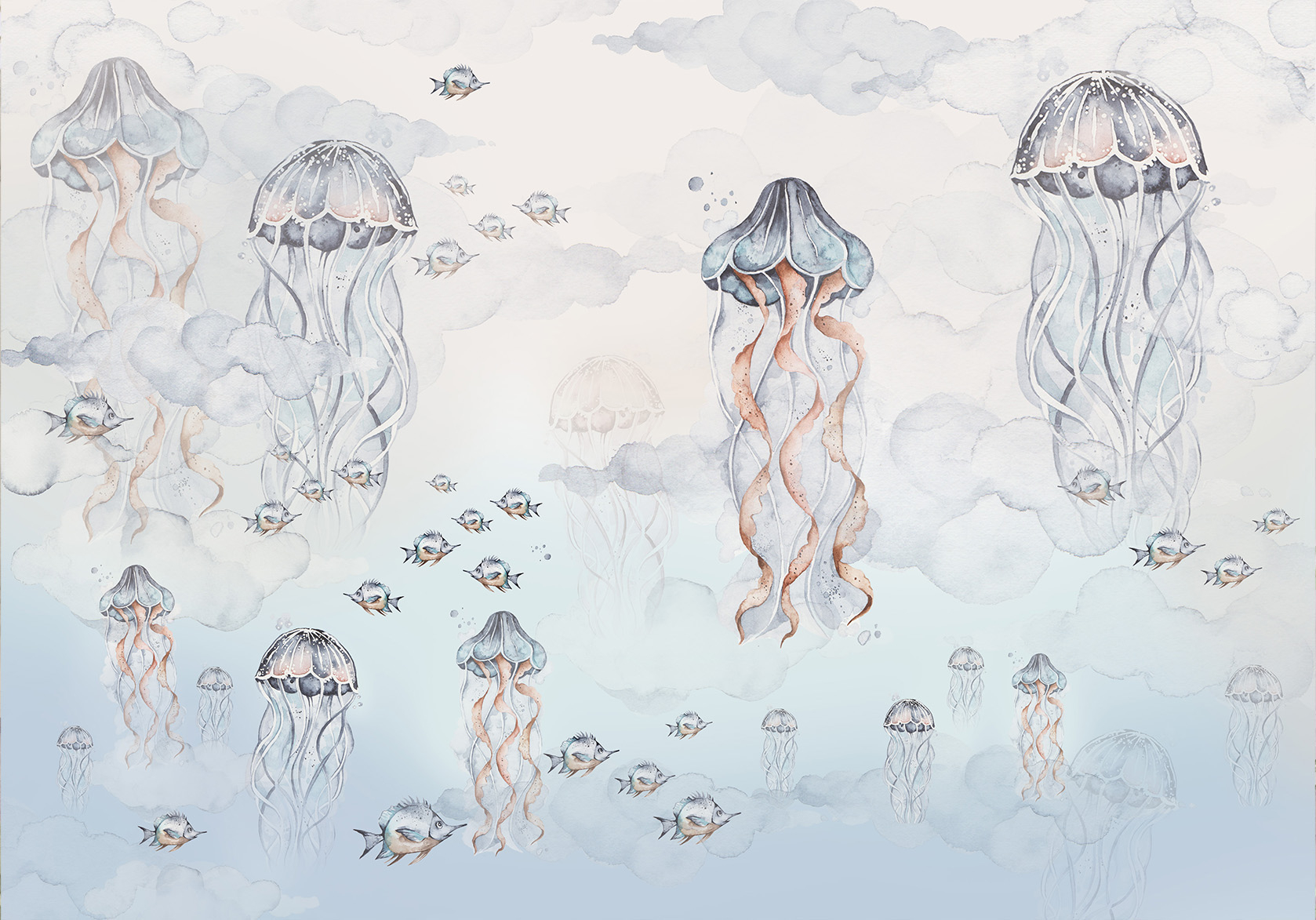 Tapeta do pokoju niemowlaka - Jellyfish
