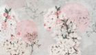Fototapeta do salonu, tapeta w kwiaty, orientalna, rośliny