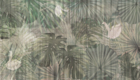 Fototapeta, tapeta do salonu, wzór tropikalny, liście, monstera, liście palmy, nowoczesny